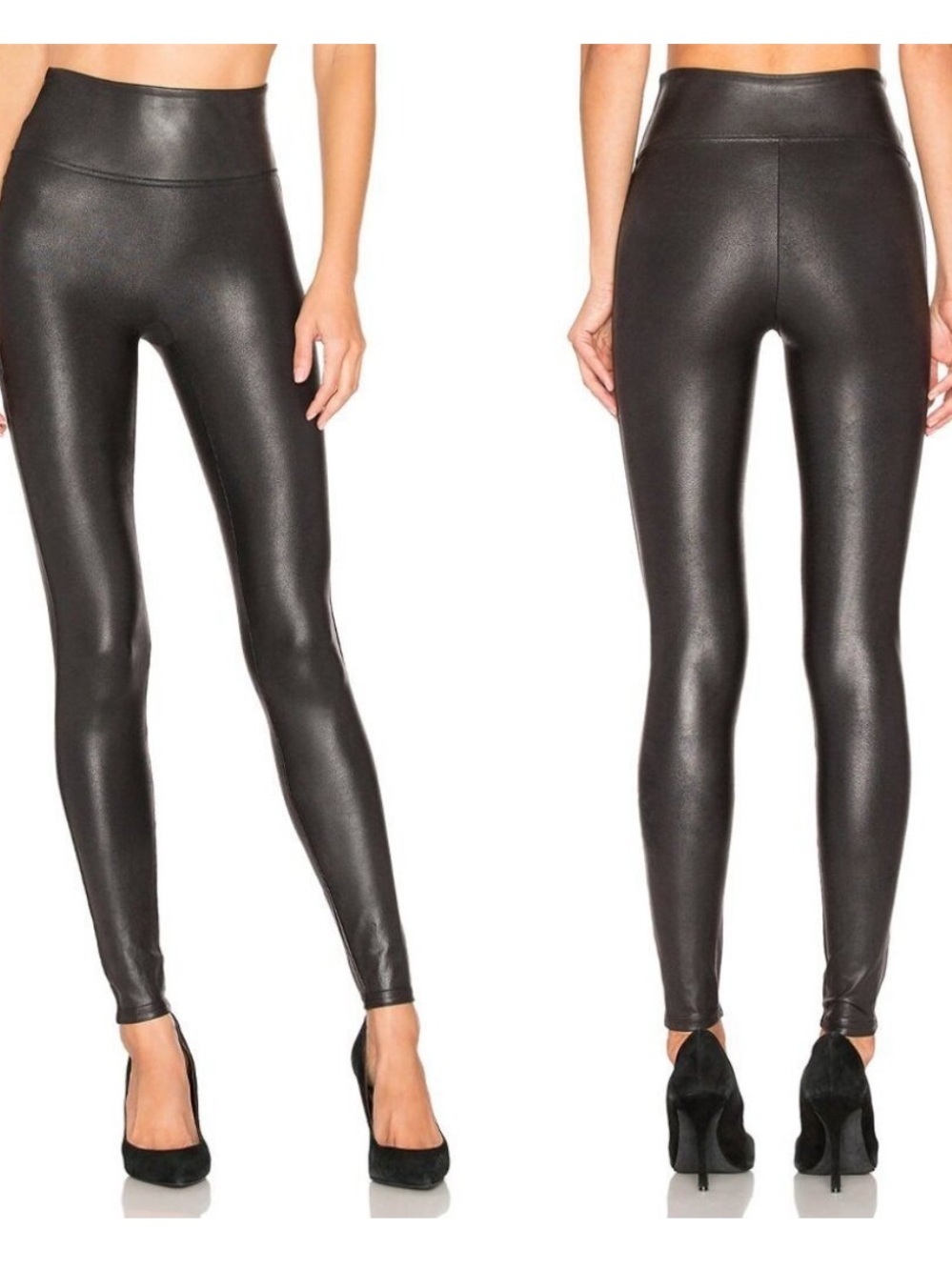 SPANX Tall Faux Leather Leggings Black Tall NWT Large